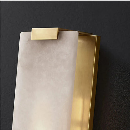 Natural Marble LED Wall Sconce with Forged Copper Body – view 5