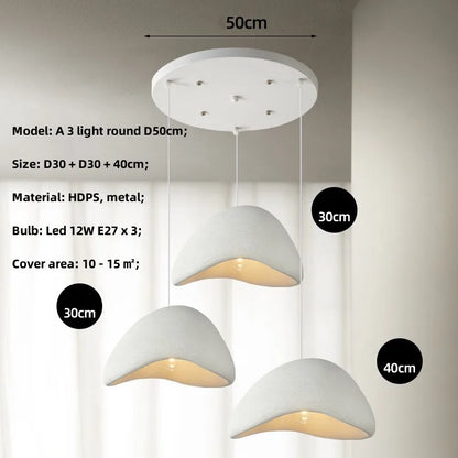 Meera Nordic Wabi-Sabi 3-Light LED Pendant for Dining Room – view 8