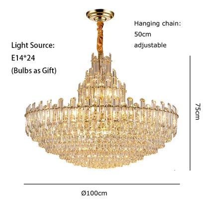 LED Crystal Chandelier in Gold, Silver or Black, Round or Linear – view 11