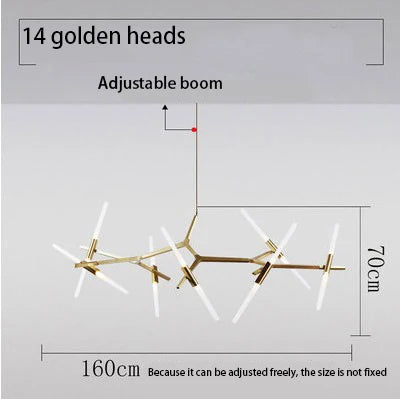 Modern LED Chandelier for Kitchen Island in Gold or Black, 6-20 Heads – view 16