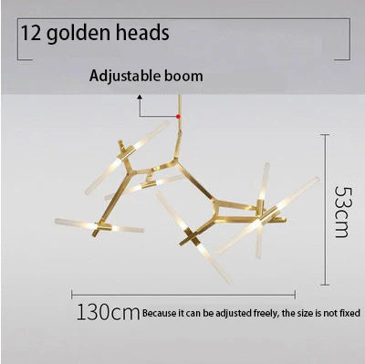 Modern LED Chandelier for Kitchen Island in Gold or Black, 6-20 Heads – view 13