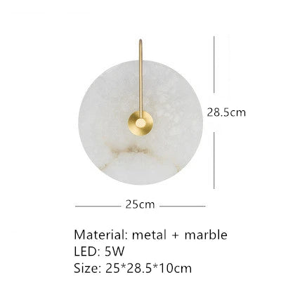 Natural Marble LED Wall Sconce with Forged Copper Body – view 7