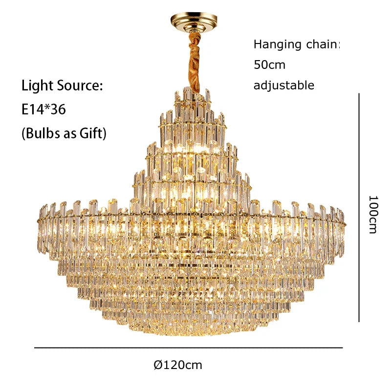 LED Crystal Chandelier in Gold, Silver or Black, Round or Linear – view 12