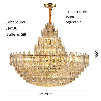LED Crystal Chandelier in Gold, Silver or Black, Round or Linear – view 12