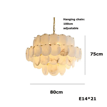 Natural Marble LED Chandelier for Kitchen Island, Round or Oval – view 11