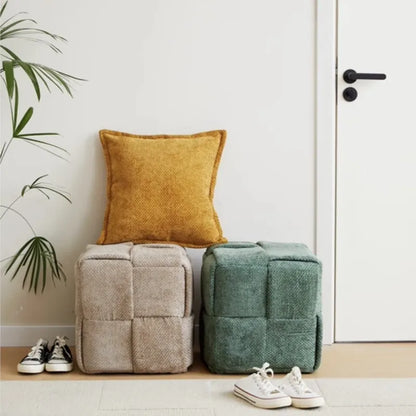Upholstered Suede Shoe-Changing Stool and Bench, Single or Double Seat – view 2