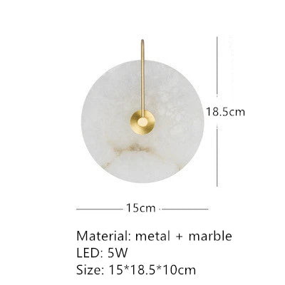 Natural Marble LED Wall Sconce with Forged Copper Body – view 15