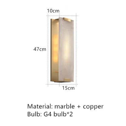 Natural Marble LED Wall Sconce with Forged Copper Body – view 9