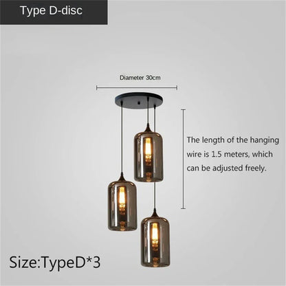 Smoky Grey Glass LED Nordic Pendant Chandelier for Kitchen Islands – view 17