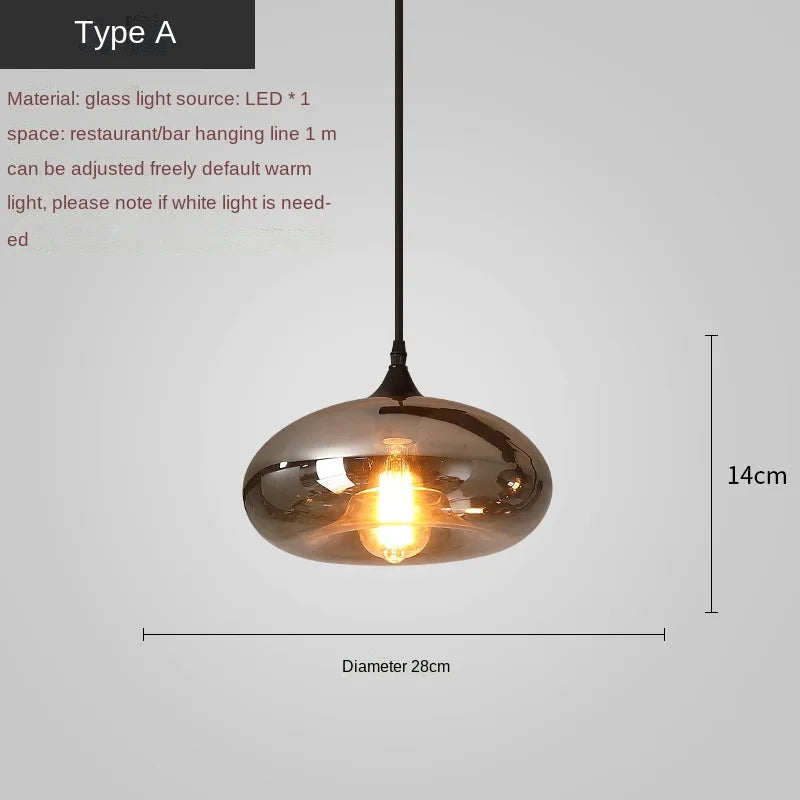 Smoky Grey Glass LED Nordic Pendant Chandelier for Kitchen Islands – view 9
