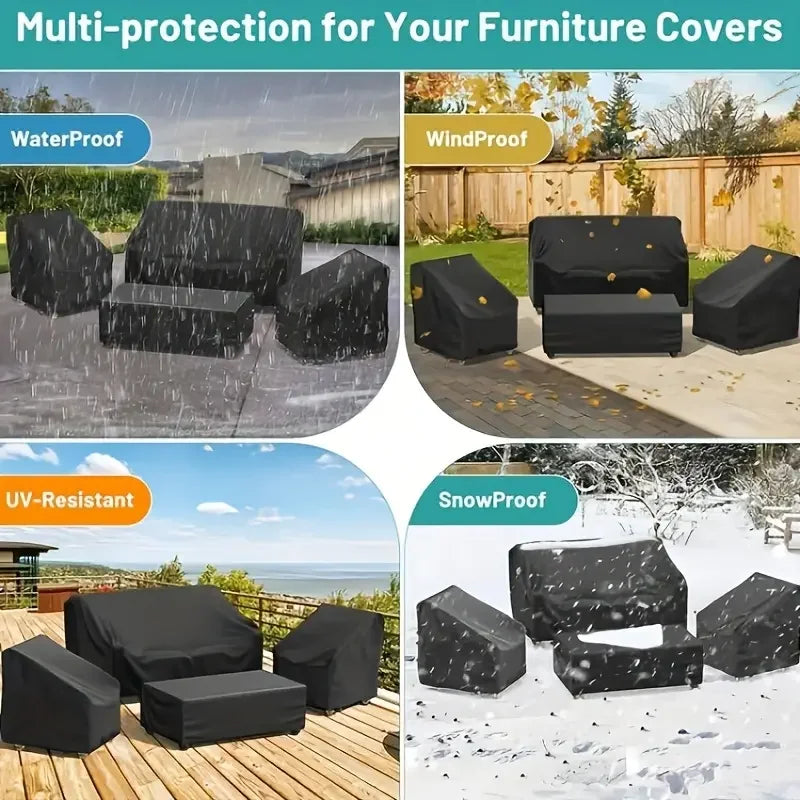 Heavy Duty Waterproof Patio Furniture Covers, Set of 4 in Silver – view 5