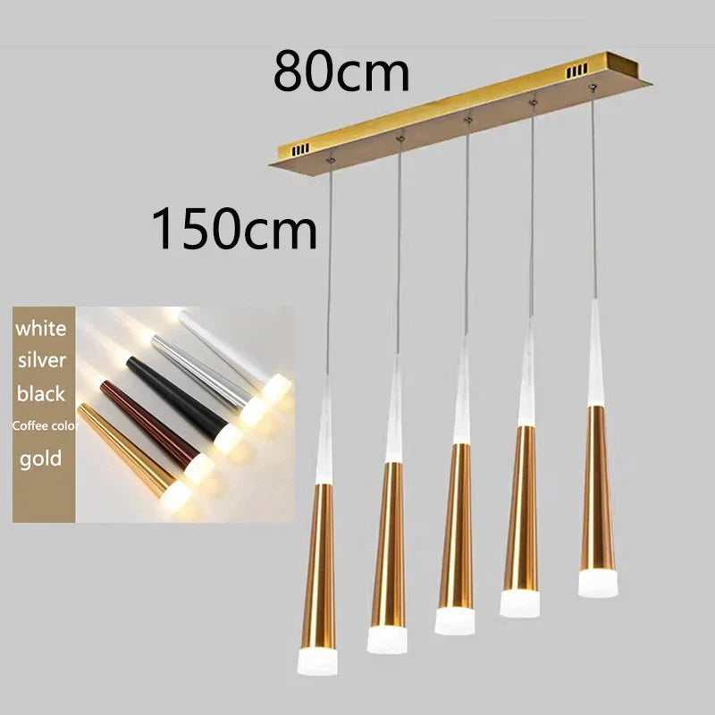 Modern Multi-Head Pendant Light for Dining Room in Five Finishes – view 8