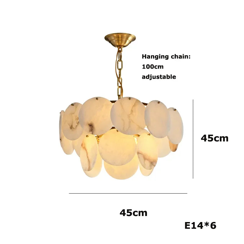 Natural Marble LED Chandelier for Kitchen Island, Round or Oval – view 9