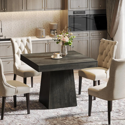 31.5-Inch Square Farmhouse Dining Table for 4 with Pedestal Base – view 5
