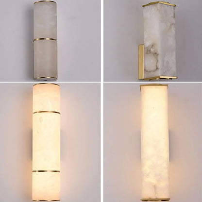 Modern Marble and Copper LED Wall Sconce – Up and Down Light – view 4