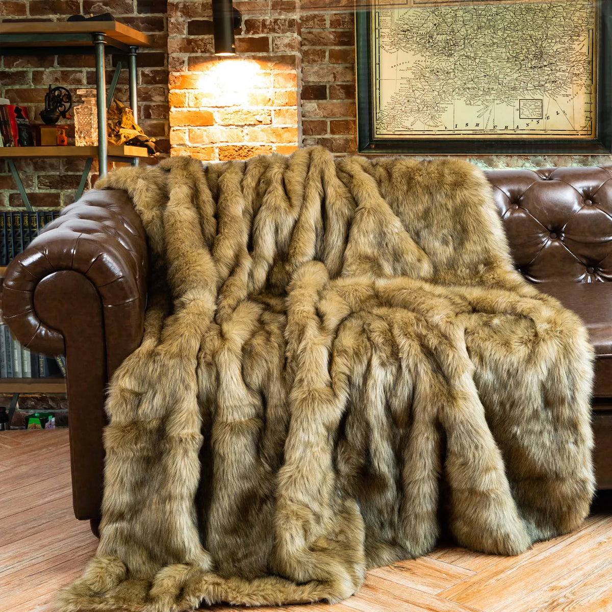 Plush Acrylic and Polyester Faux Fur Throw Blanket – view 10