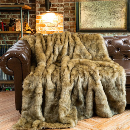 Plush Acrylic and Polyester Faux Fur Throw Blanket – view 10