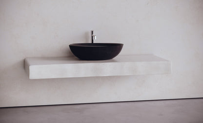 Oval Concrete Vessel Sink in Elevated Concrete – Studio Collection – view 3