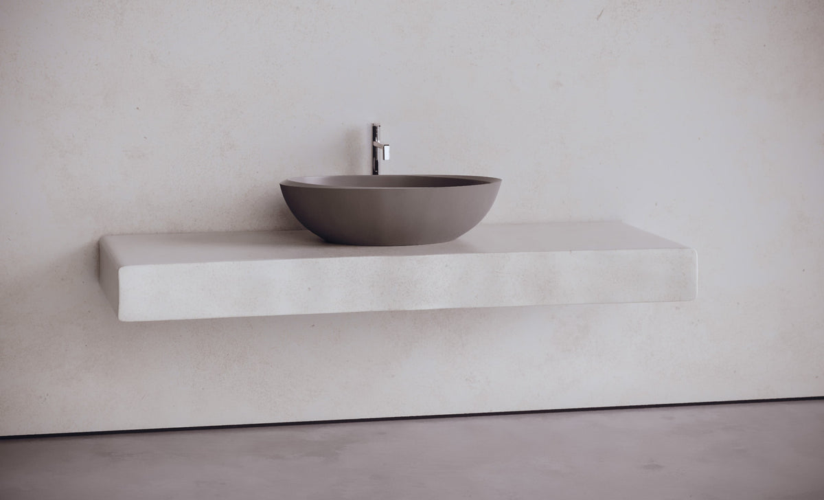 Elevated Concrete Oval Bathroom Sink