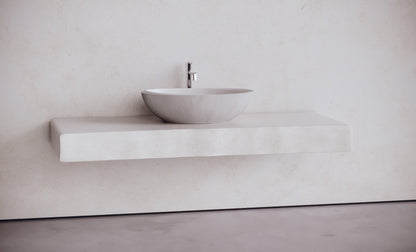 Oval Concrete Vessel Sink in Elevated Concrete – Studio Collection – view 2
