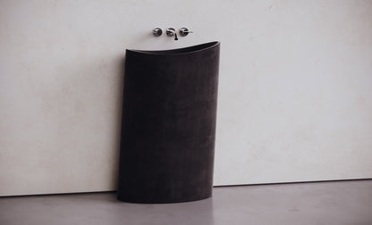 Oval Freestanding Concrete Pedestal Sink – Studio Collection – view 3