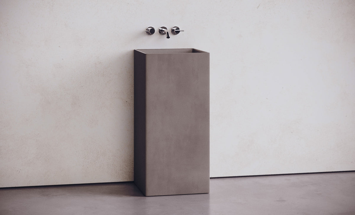 Square Elevated Concrete Pedestal Sink – Studio Collection – view 3
