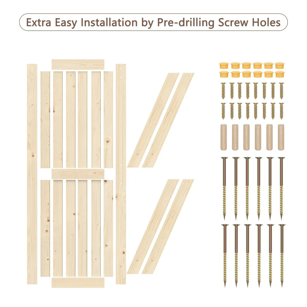 Unfinished Solid Pine Sliding Barn Door with Track Kit – view 12