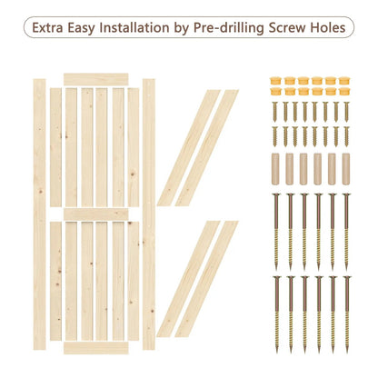 Unfinished Solid Pine Sliding Barn Door with Track Kit – view 12