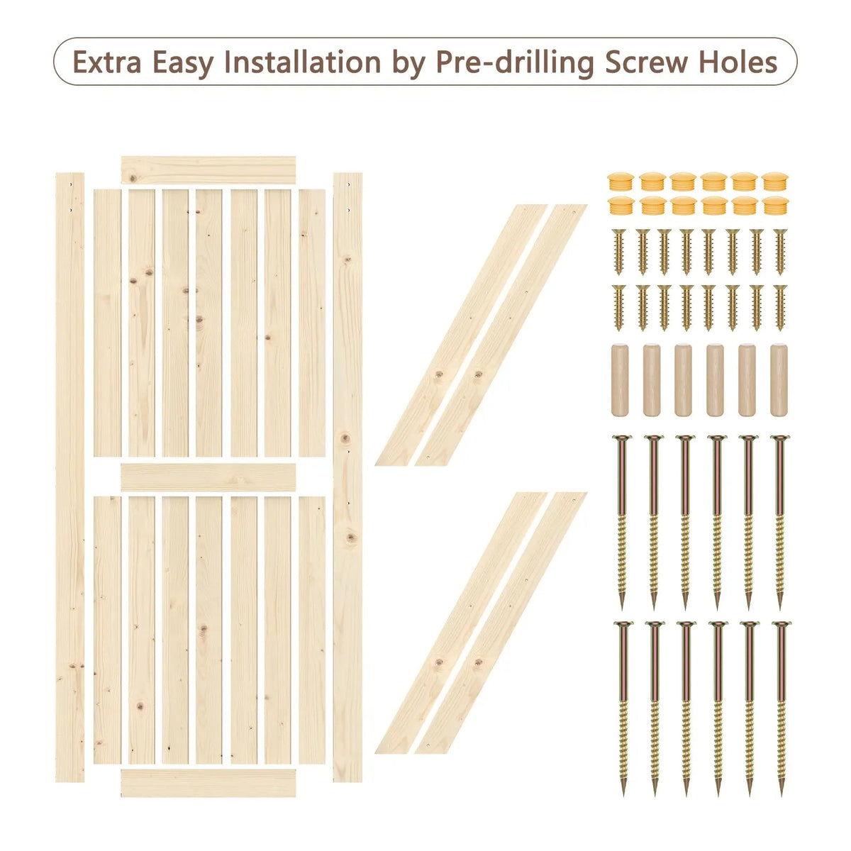 Unfinished Solid Pine Sliding Barn Door with Track Kit – view 14