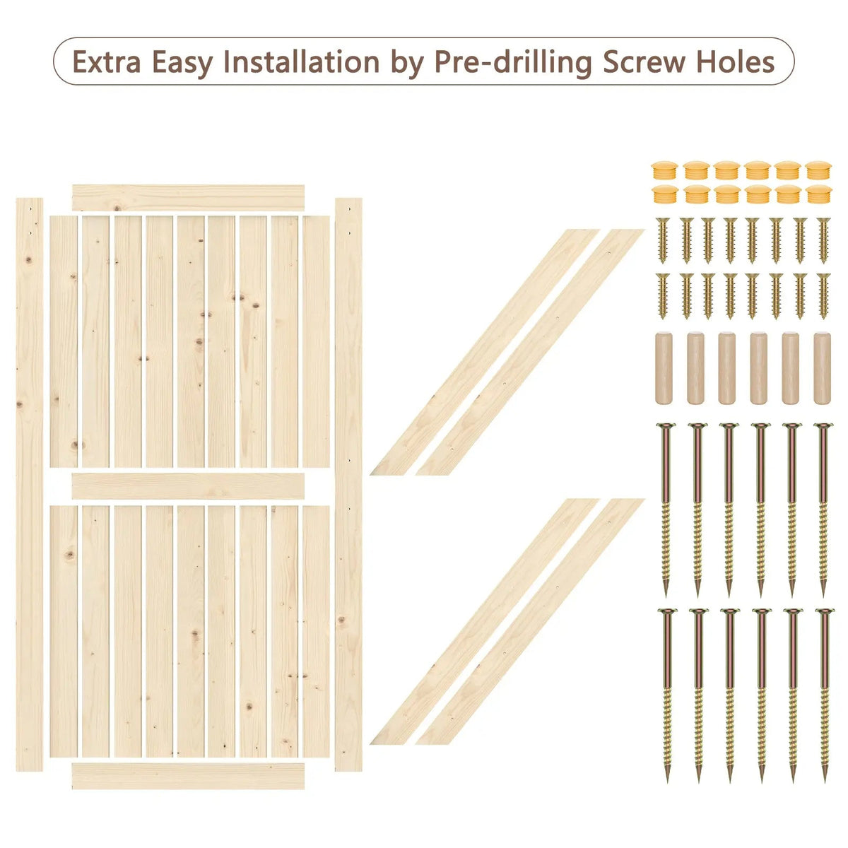 Unfinished Solid Pine Sliding Barn Door with Track Kit – view 19