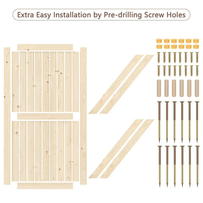 Unfinished Solid Pine Sliding Barn Door with Track Kit – view 19