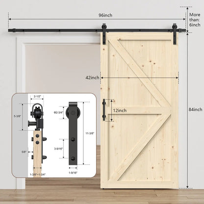 Unfinished Solid Pine Sliding Barn Door with Track Kit – view 20