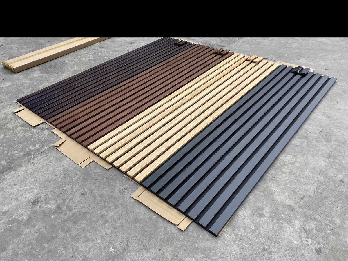 Solid Wood Acoustic Slat Wall Panels – Broad Strip Design – view 2