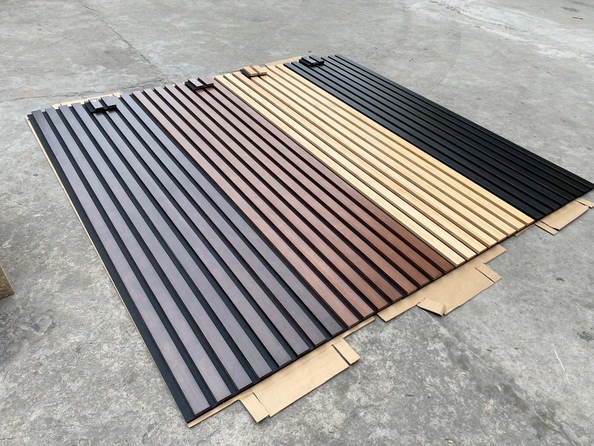 Solid Wood Acoustic Slat Wall Panels – Broad Strip Design – view 3