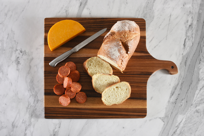 Square Acacia Wood Cutting and Charcuterie Board with Handle – view 3