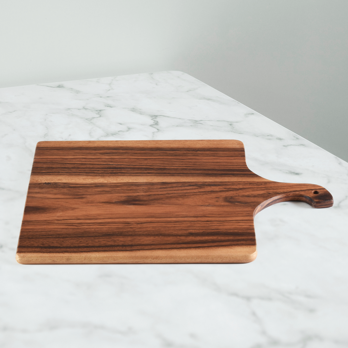 Acacia Wood Square Cutting Board with Handle