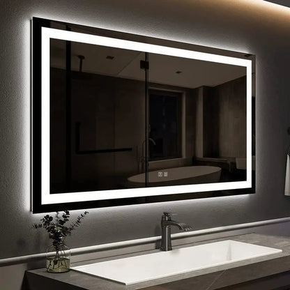 Standard Center Glow LED Bathroom Mirror with Anti-Fog and Dimmer – view 2