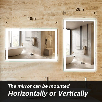 Standard Center Glow LED Bathroom Mirror with Anti-Fog and Dimmer – view 9