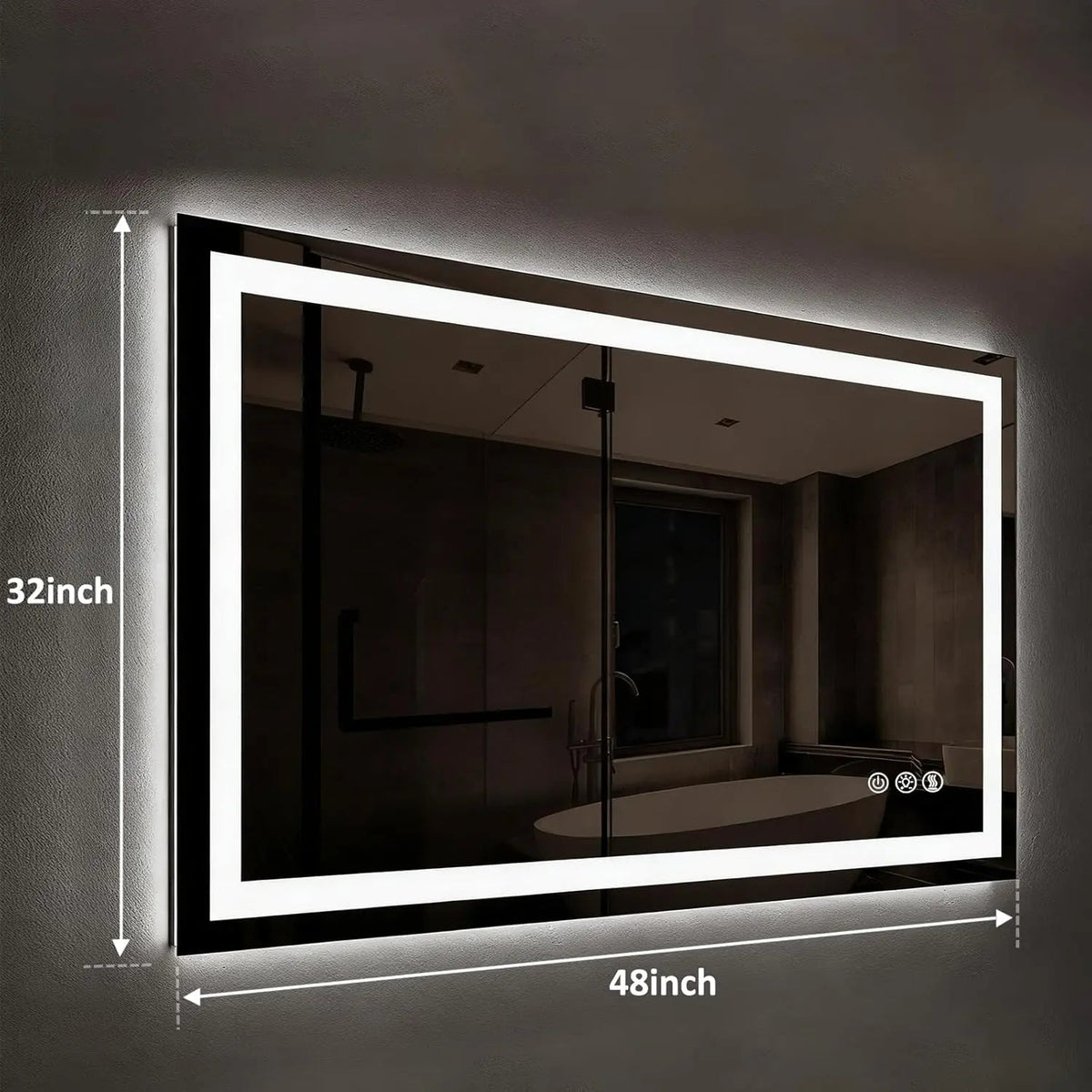 Standard Sleek Backlit LED Bathroom Mirror with Anti-Fog and Dimmer – view 10