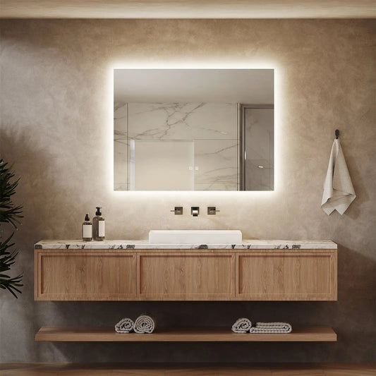 Backlit LED Bathroom Mirror with Anti-Fog & Dimmable Light