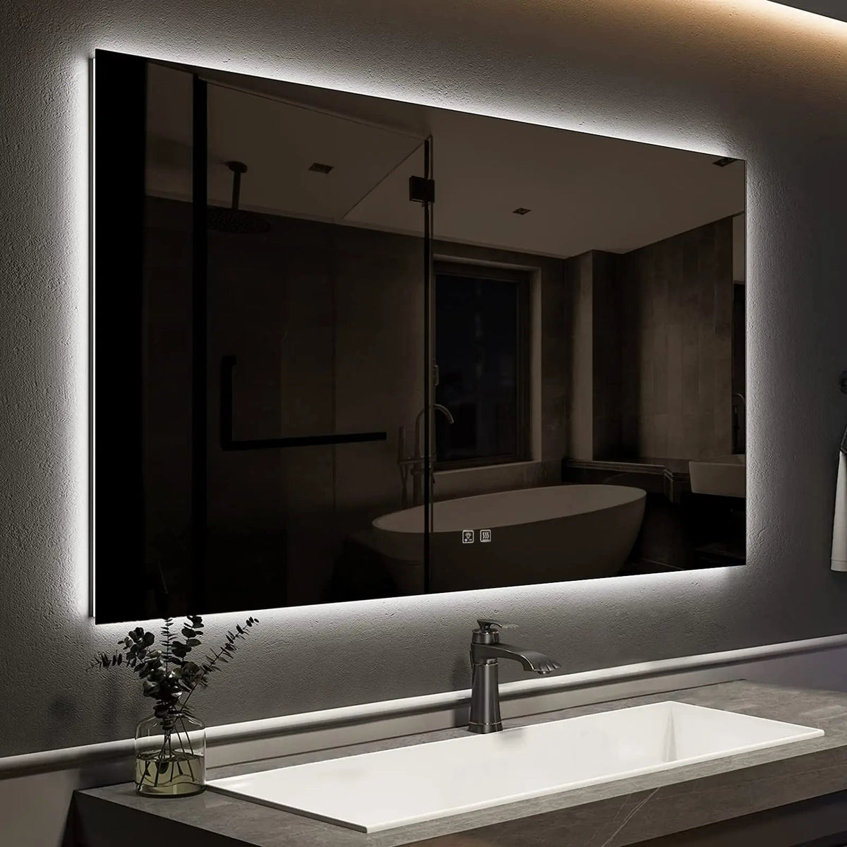 Standard Sleek Backlit LED Bathroom Mirror with Anti-Fog and Dimmer – view 3