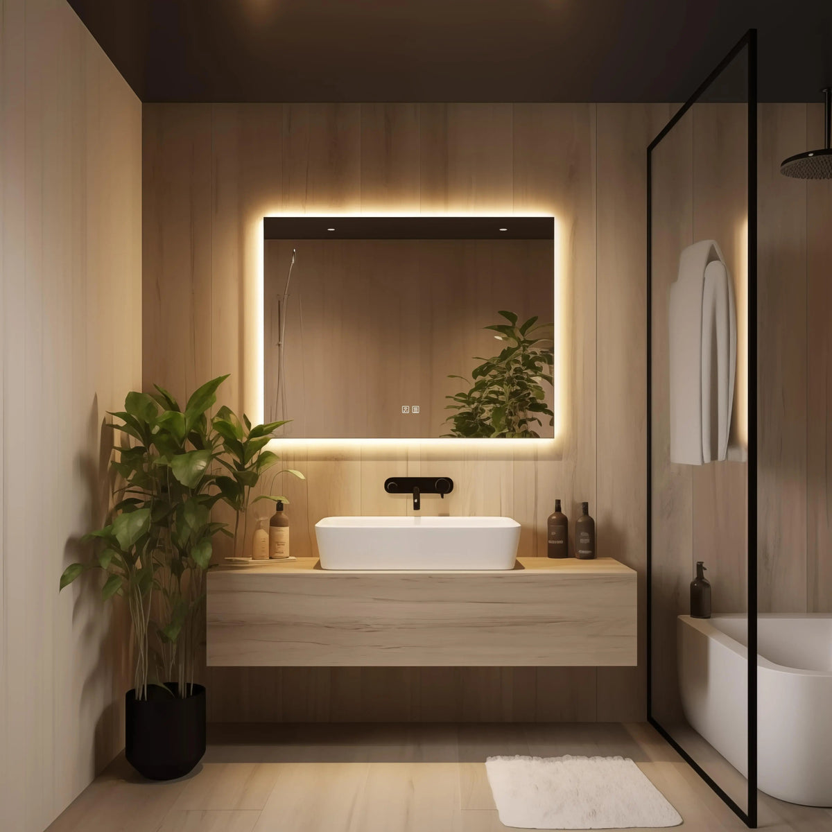 Standard Sleek Backlit LED Bathroom Mirror with Anti-Fog and Dimmer – view 5