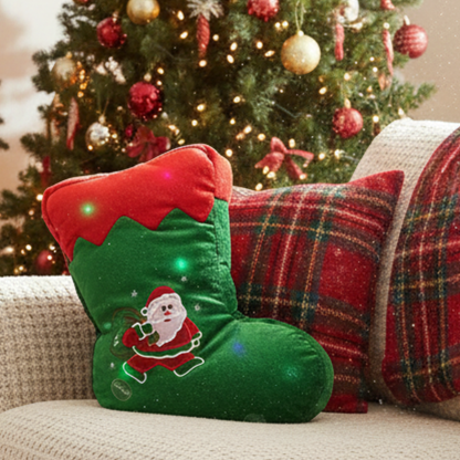 Christmas Santa Stocking Microbead LED Light-Up Throw Pillow – view 8