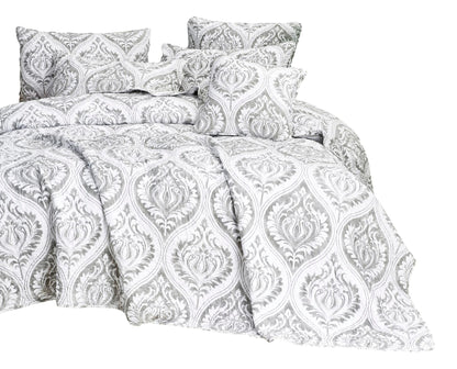 Moon Sky Heather Gray Ogee Damask Reversible Quilt Set – view 10