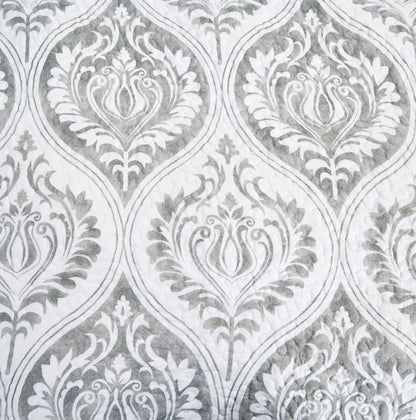 Moon Sky Grey Paisley Damask Matelasse Pillow Sham, Queen or King – view 4