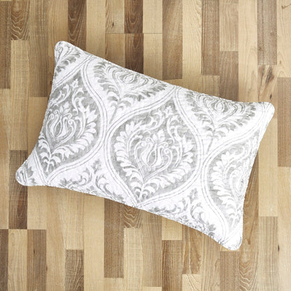 Moon Sky Heather Gray Ogee Damask Reversible Quilt Set – view 9