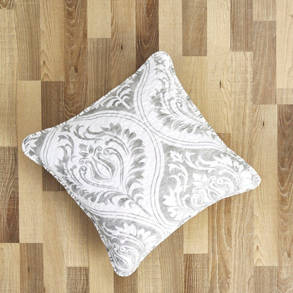 Moon Sky Grey Paisley Damask Matelasse Euro Sham and Cushion Covers – view 3