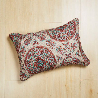 Bohemian Desert Medallion Taupe Quilted Pillow Sham – view 2