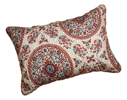 Microfiber Bohemian Medallion Pillow Sham in Taupe