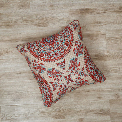 Taupe Medallion Floral Microfiber Euro Sham and Cushion Covers – view 5